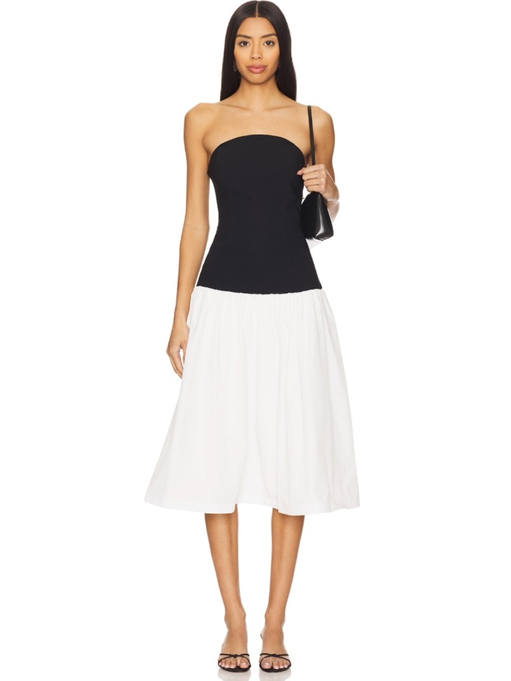 Amanda Uprichard Black White Strapless Dress